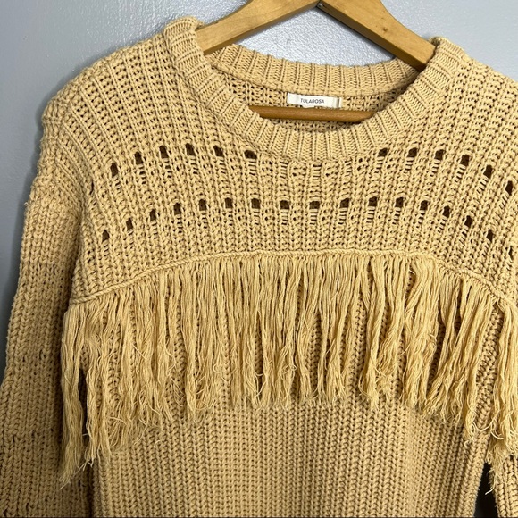 TULAROSA Posey Natural Knit Fringe Sweater Dress - Picture 3 of 5